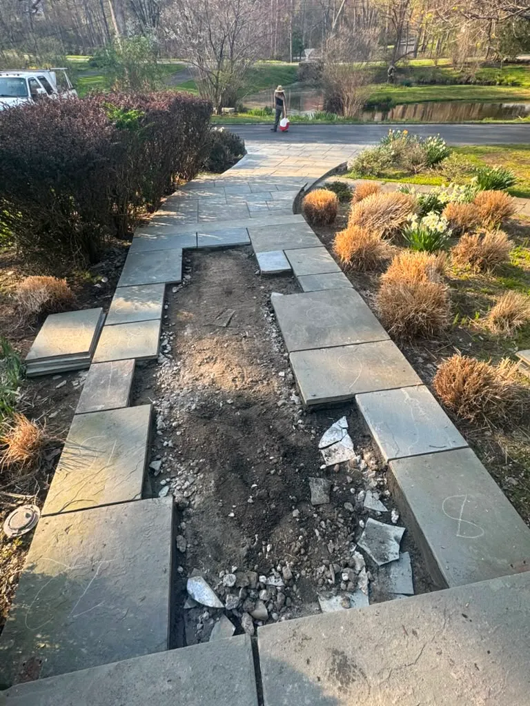 Landscape work detail in Connecticut